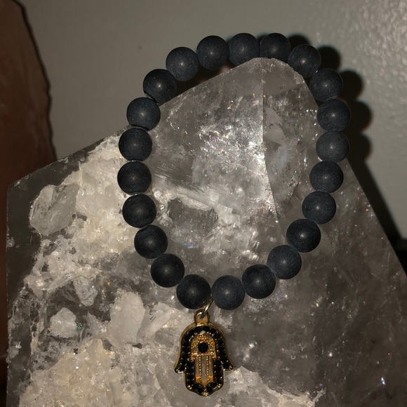 Shungite Bracelet + hand mandala charm - Picture 2 of 5